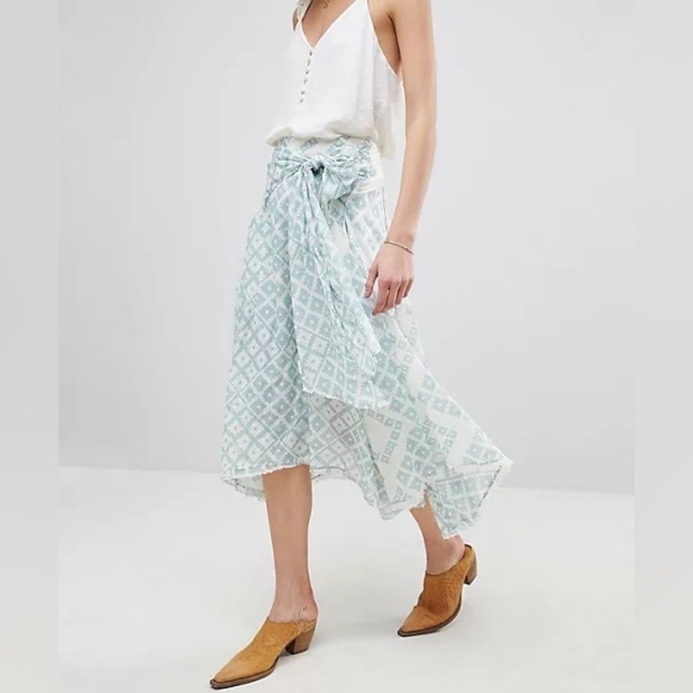 Free People Luna Light Printed Midi Skirt